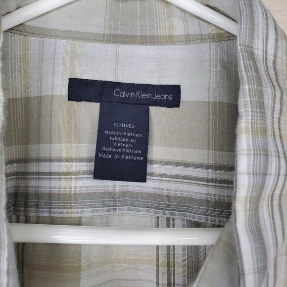 Calvin Klein Jeans Short Sleeve Button Down XL - Picture 2 of 5